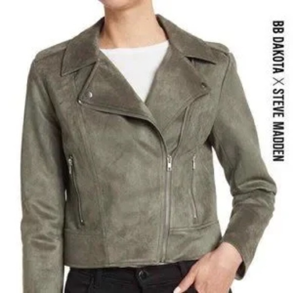 BB Dakota by Steve Madden Women's Green Leather Jacket